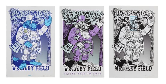 Pearl Jam | 2013 Artist Signed Original Ames Bros Wrigley Field Concert Poster Test Prints (3)