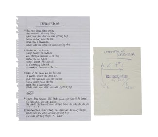 Oasis | Noel Gallagher "Champagne Supernova" Handwritten Lyrics and Chord Sheet