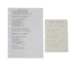 Oasis | Noel Gallagher "Some Might Say" Handwritten Lyrics and Chord Sheet
