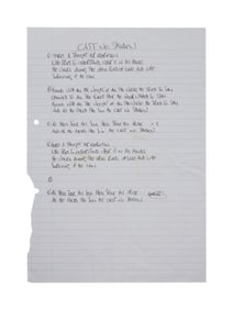 Oasis | Noel Gallagher "Cast No Shadow" Handwritten Lyrics
