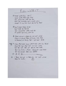 Oasis | Noel Gallagher "Roll With It" Handwritten Lyrics
