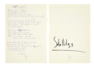 Counting Crows | Adam Duritz Handwritten "Catapult" Lyrics