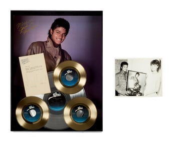 Michael Jackson | Signed "Thriller" Award with Photo