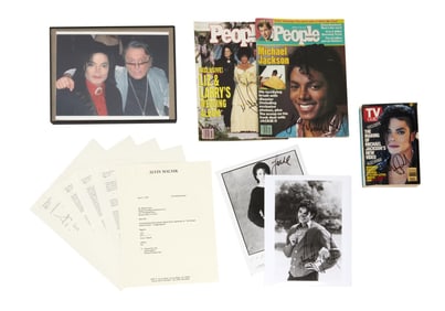 Michael Jackson | Signed 2003 Robert Evans Contract, Photos & Ephemera