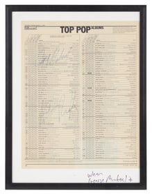 Wham! | George Michael and Andrew Ridgeley Signed 1985 "Billboard Top Pop Albums" Charts