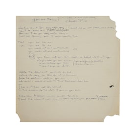 Mike Rutherford | Mike + The Mechanics "You Are The One" Handwritten Lyrics