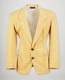 Sulka | 1970s Yellow Cotton Print Blazer