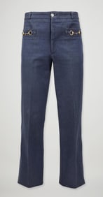 Gucci | 1970s Denim Pants with Horse Bit Hardware