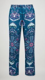 Etro | 2010s Teal Lightweight Paisley Trousers