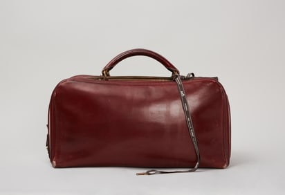 Hermes | Mid Century Victoria Rouge Leather Short Travel Bag