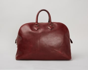 Hermes |1940s Rouge Leather Travel Bag