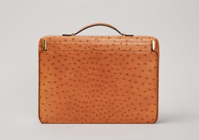 Hermes |1980s Ostrich Flap Top Toiletry case