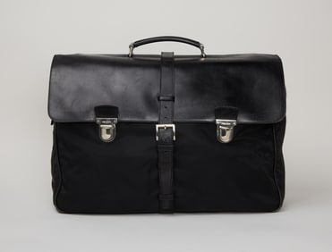 Prada Tessuto and Leather Messenger Bag