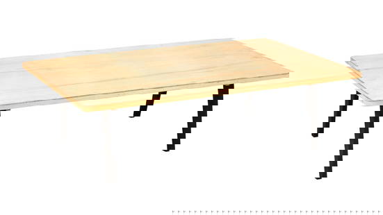 David Lynch | Handmade Coffee Table: A rectangular plywood coffee table with black painted plywood legs, handmade by David Lynch A rectangular plywood coffee table with black painted plywood legs, handmade by David Lynch PROVENANCE