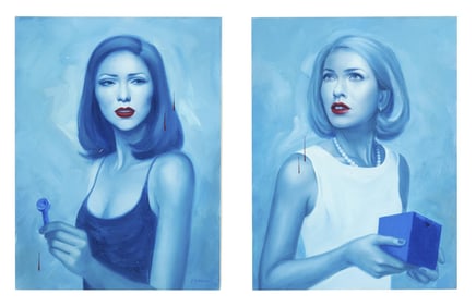 David Lynch | Allison Reimold Signed "Mulholland Drive" Naomi Watts and Laura Harring Portrait