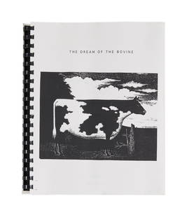 David Lynch | "The Dream of the Bovine" Unfinished Project Scripts: The second and third draft of David Lynch and Robert Engels' script for the unfinished, surrealist film project, The Dream of the Bovine. The second draft is dated 9/28/94 (117 pages)