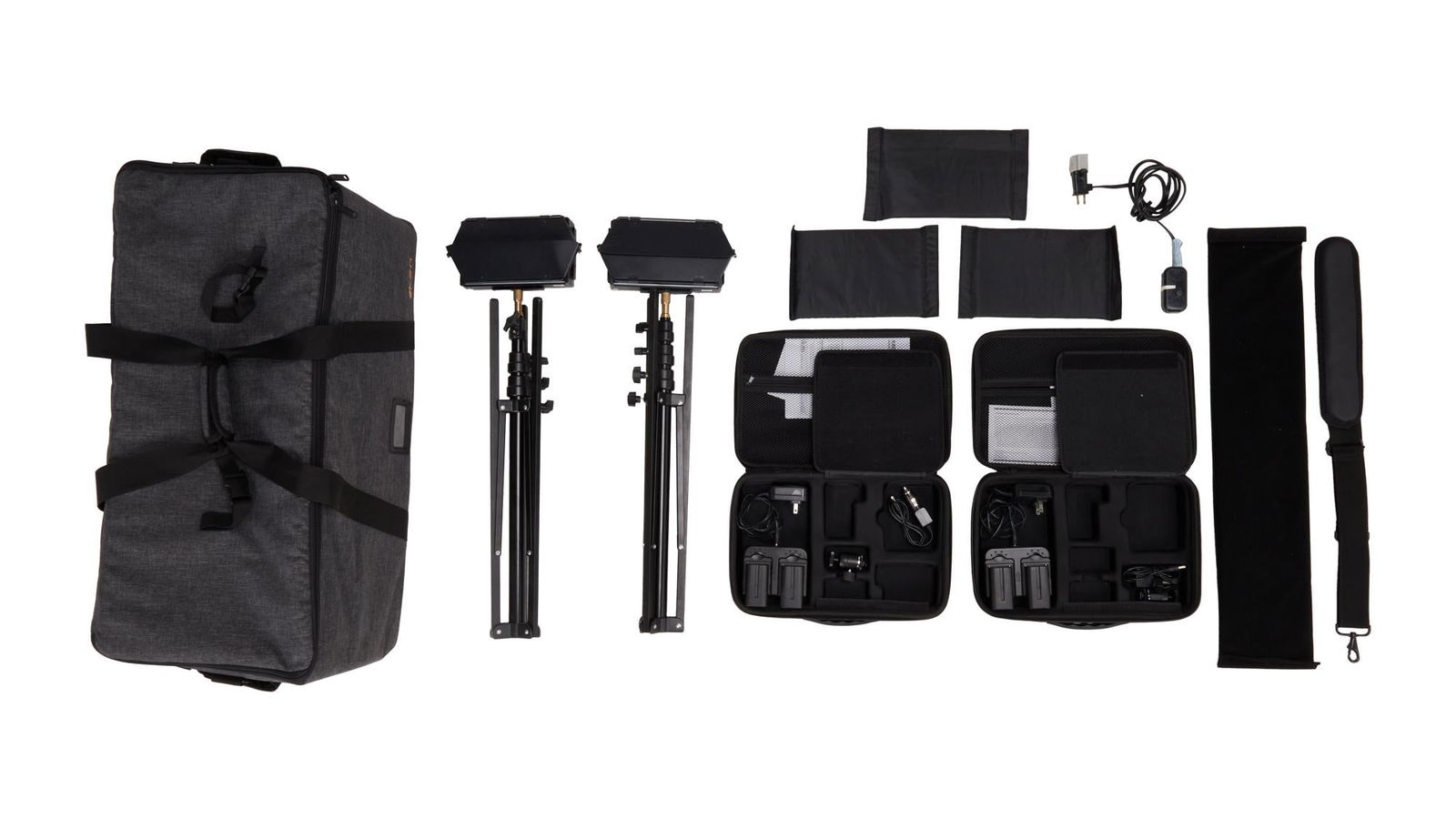 David Lynch | Ikan iLED 2-Point Light Kit: An ikan iLED312-V2 2-Point Light Kit. Includes: Two ikan LED lights (Model No. LED312AS) on light stands and one with dimmer switch, two padded battery packs each containing chargers and two ikan Li-i