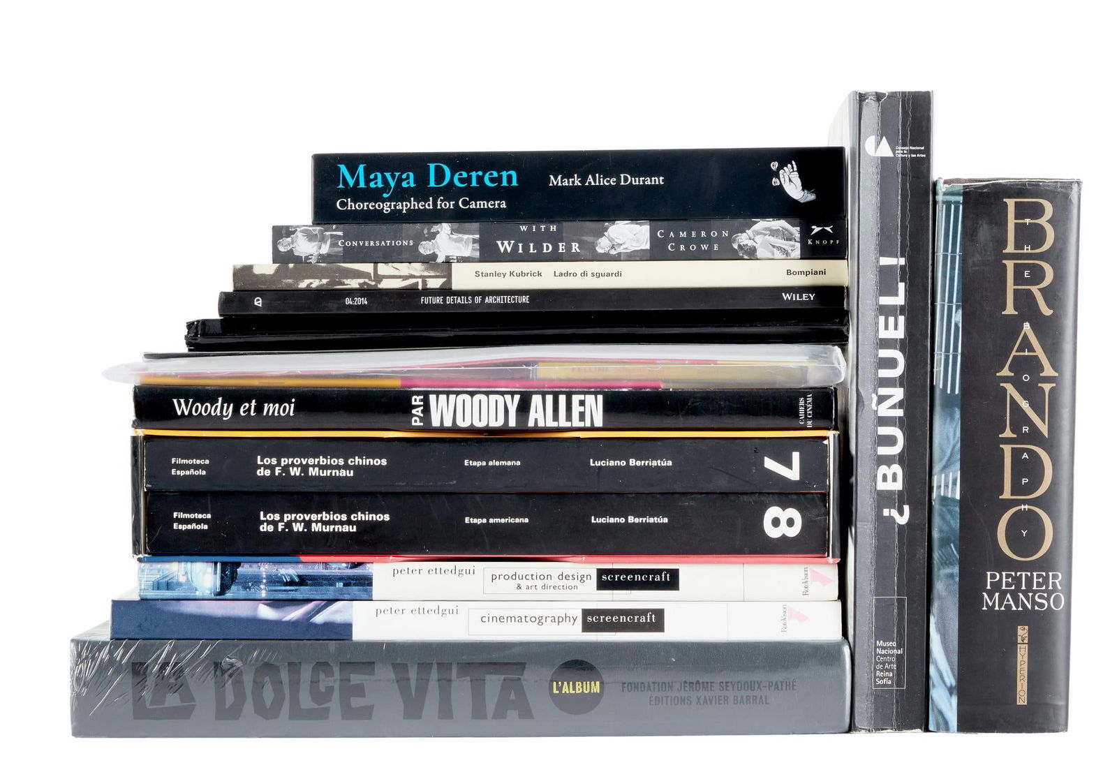 David Lynch | Film Reference and Biography Books: A group of film reference and biography books from the personal home collection of David Lynch, bearing a "Studio David Lynch" stamp. Includes various pamphlet, Los Proverbios chinos de