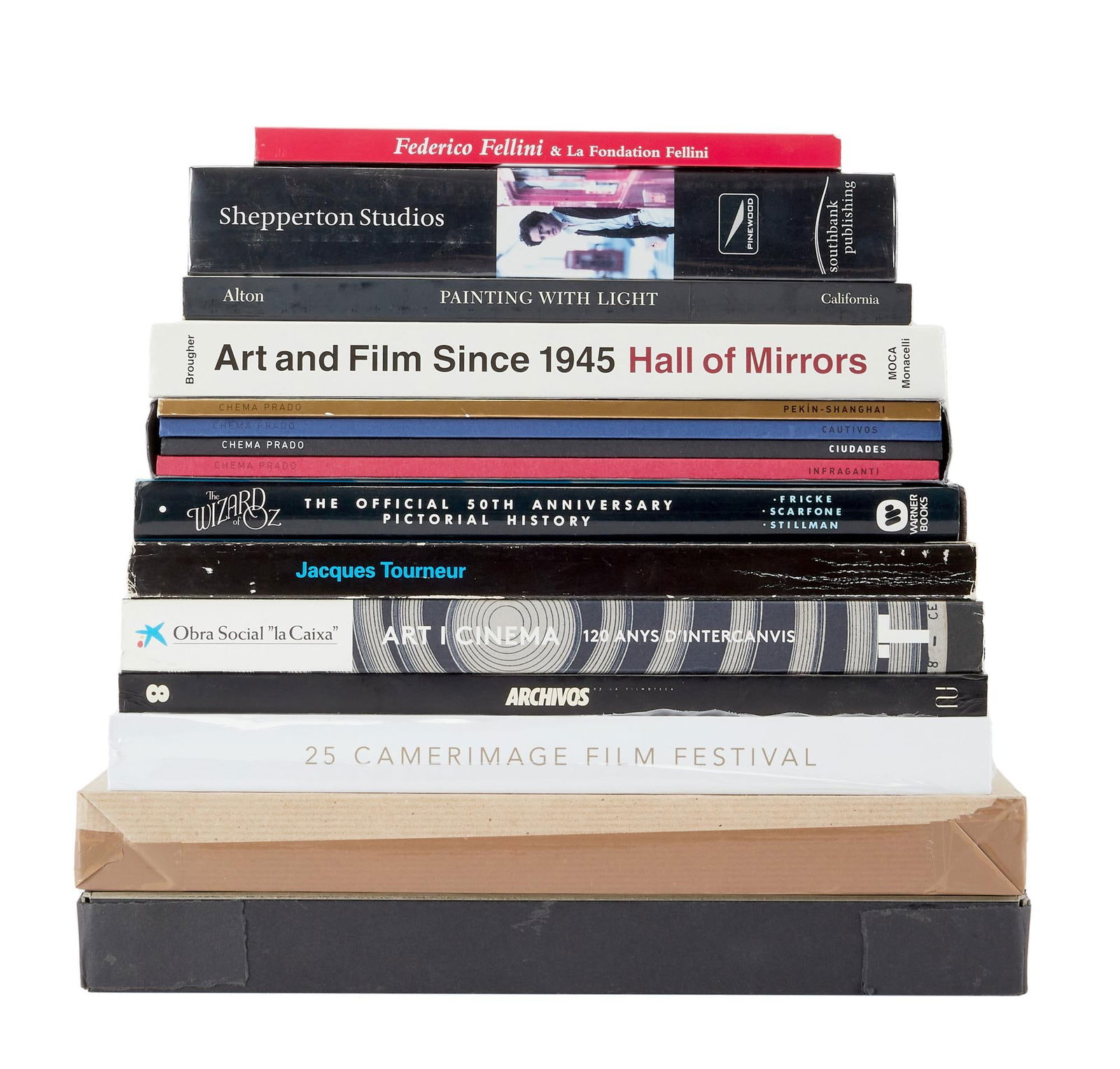 David Lynch | World Cinema Reference Books: A group of world cinema reference books from the personal home collection of David Lynch, bearing a "Studio David Lynch" stamp. The titles include: Peter Greenaway's Tulse Luper in