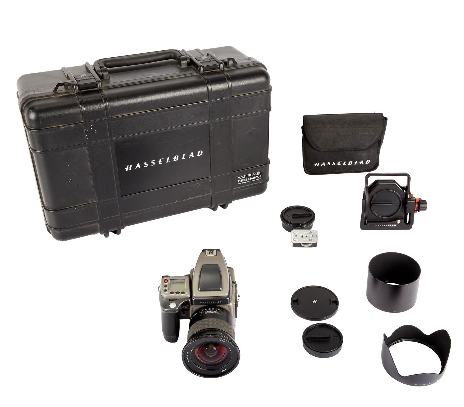 David Lynch | Hasselblad H3D-39 with Case: A Hasselblad H3D-39 Camera housed in a Pierre Beauvais Watercase. Camera Serial No. DD58184010. The case also contains a HCD 28mm lens, a Macro Converter H (with pouch), and a Tilt Shift lens (with po