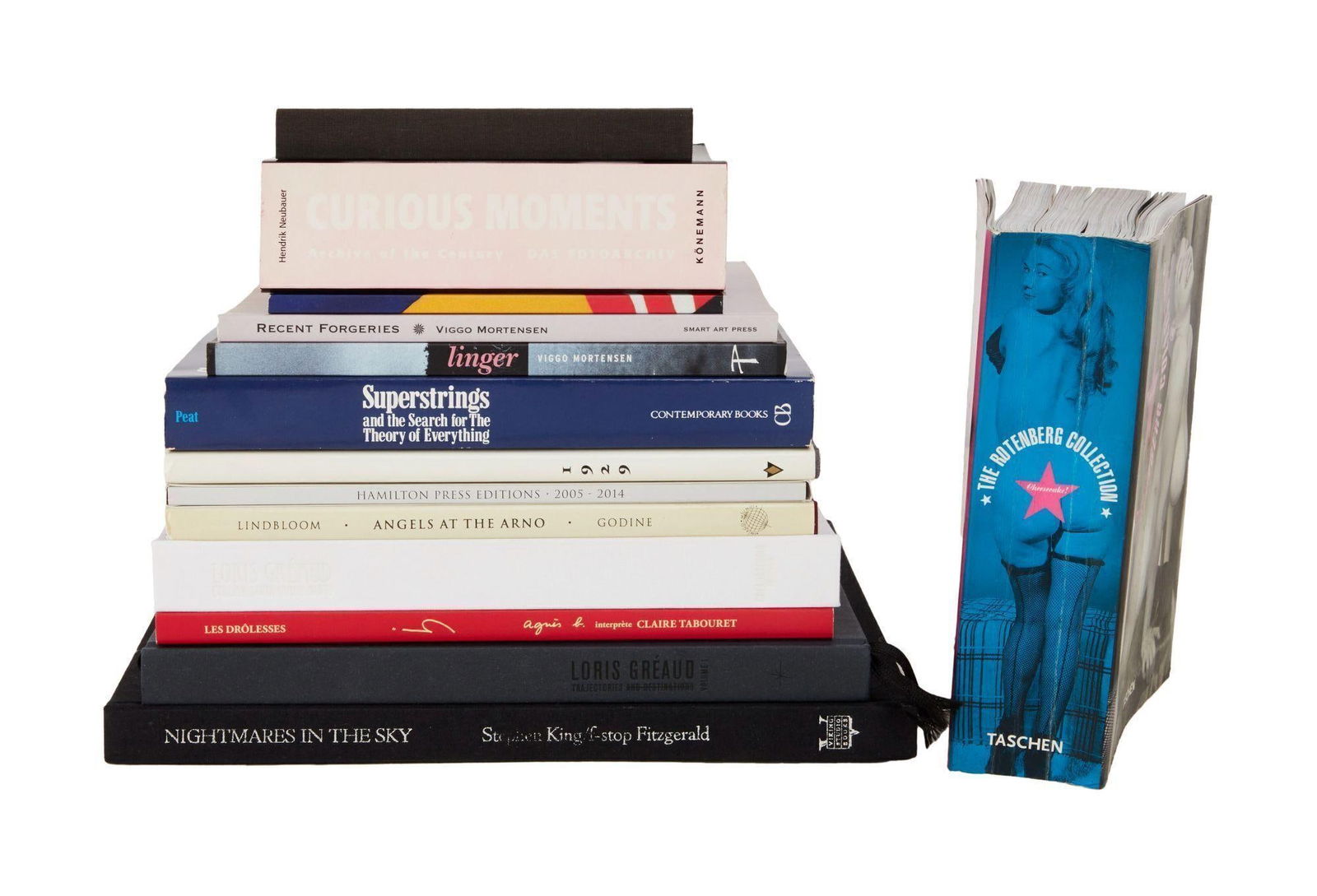 David Lynch | Photography Books (D): A group of photography books from the personal home collection of David Lynch, bearing a "Studio David Lynch" stamp. The photographers include: Benjamin Peret, Eric Lindbloom, Claire Taboure