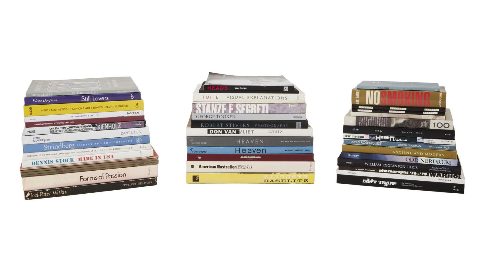 David Lynch | Photography Reference Books: A group of photography reference books from the personal home collection of David Lynch, bearing a "Studio David Lynch" stamp. The titles include: Beautes (Frac Auvergne), New