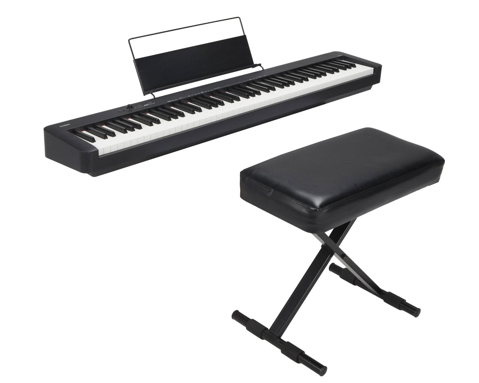 David Lynch | Casio CDP S-100 Keyboard with 88 Keys, Black: A Casio CDP-S100BK keyboard in black, owned and played by David Lynch. A compact body with 88 keys with scaled hammer action, 10 tones, Reverb and Chorus effects, and tuning control. Includes music st