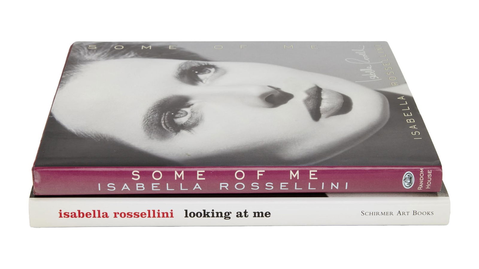 David Lynch | Isabella Rossellini Books: A pair of Isabella Rossellini books from the personal home collection of David Lynch, bearing a "Studio David Lynch" stamp: Looking at Me: Isabella Rossellini on Pictures and Photograph