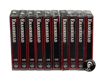 David Lynch | 10 "Eraserhead" VHS Tapes with Vintage Button