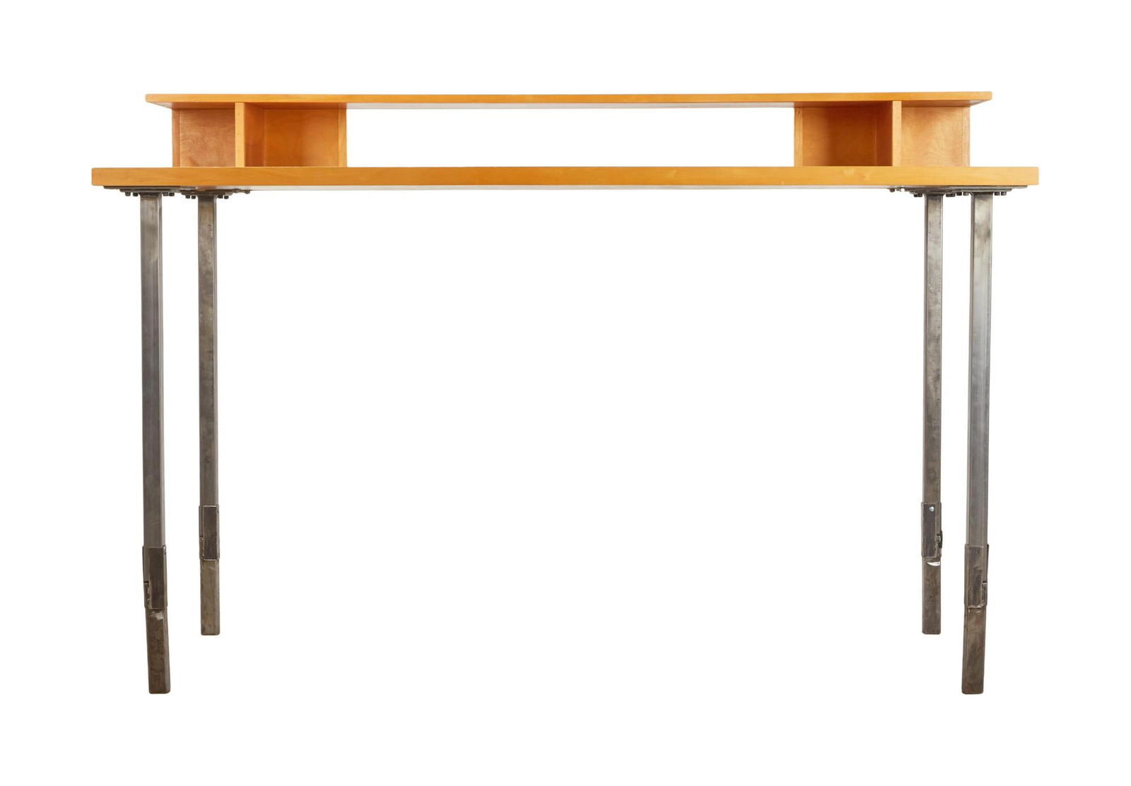 David Lynch | Homemade Two-Tier Work Table: A homemade two-tier worktable from David Lynch's art studio workshop. A homemade two-tier worktable from David Lynch's art studio workshop. PROVENANCE From The Estate of David Lynch 48.5 x 73