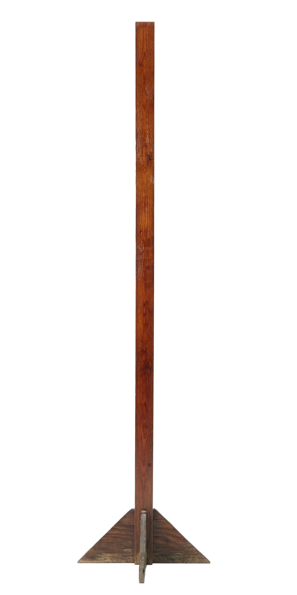 David Lynch | "Old Stand": A four point, varnished wooden stand. In the first installment of David Lynch's YouTube video series, "What Is David Working On Today?" released on May 28, 2020, entitled "Wooden Si