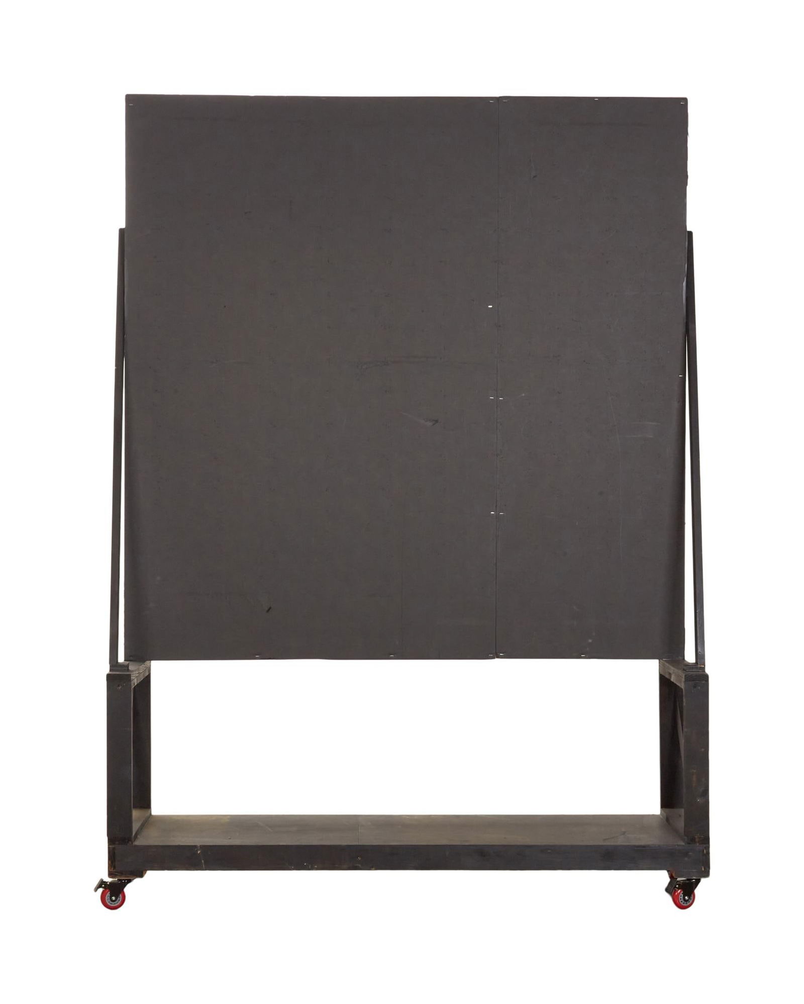 David Lynch | Homemade Large Black Easel:  A homemade large-sized black easel on wheels from David Lynch's art studio workshop. A homemade large-sized black easel on wheels from David Lynch's art studio workshop. PROVENANCE