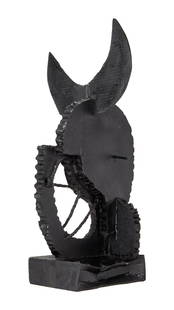 David Lynch | Aaron Curry Signed Original OCMA Award Sculpture: An original multi-media sculpture (cardboard, rope, silicone, black aerosol) by Aaron Curry, gifted to David Lynch in 2013 as the artist honoree during an "Art of Dining" gala at the Orange