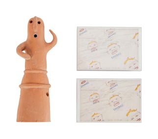 David Lynch | Japanese Funerary Sculpture and Signed Postcards
