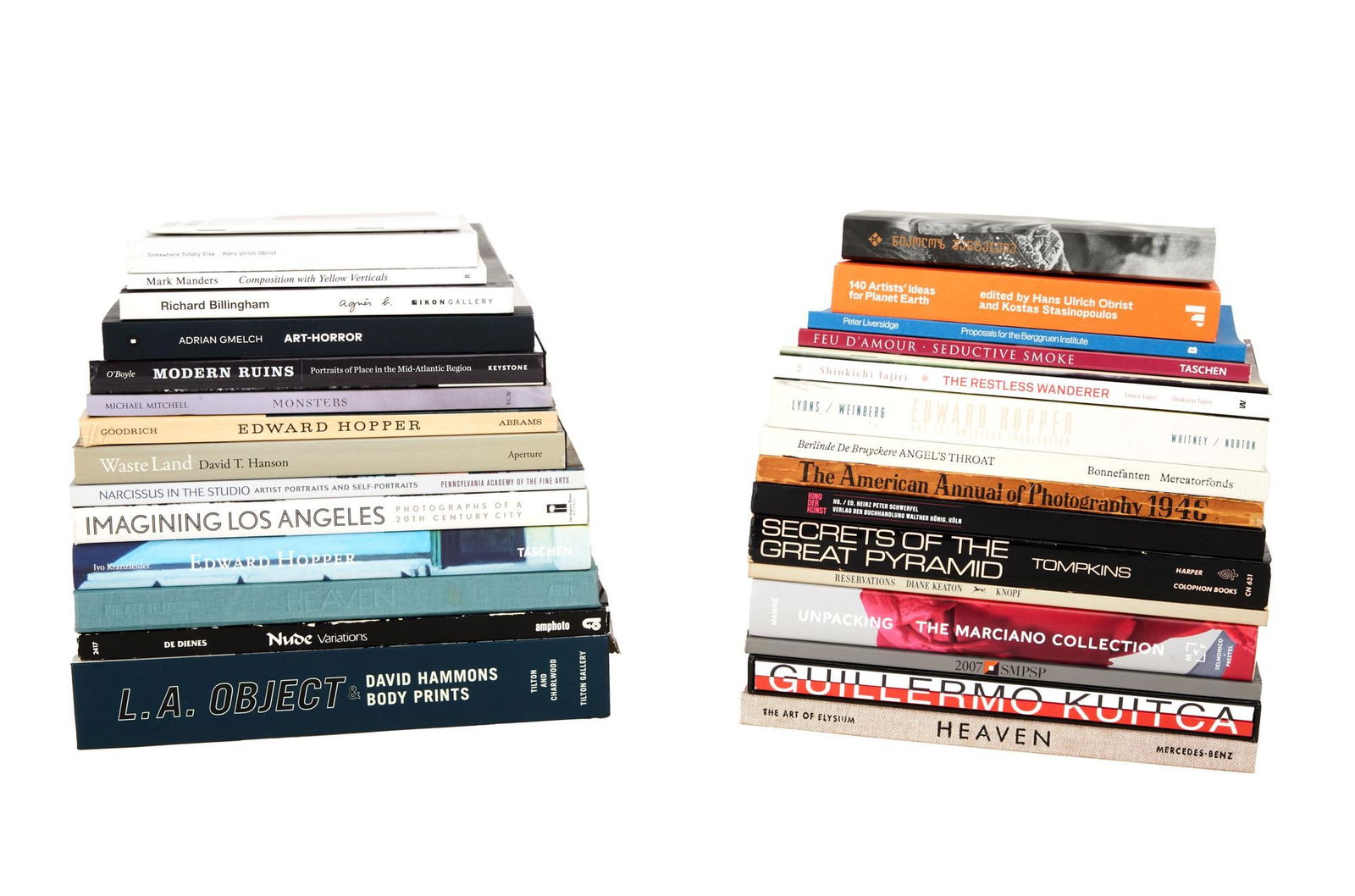 David Lynch | Art and Photography Reference Books: A group of art and photography reference books from the personal home collection of David Lynch, bearing a "Studio David Lynch" stamp. The titles include: Art-Horror, Seductive Smoke, I