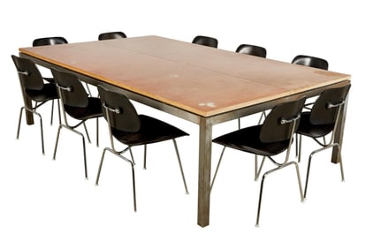 David Lynch | Conference Table Designed and Built by Lynch with Twelve Chairs
