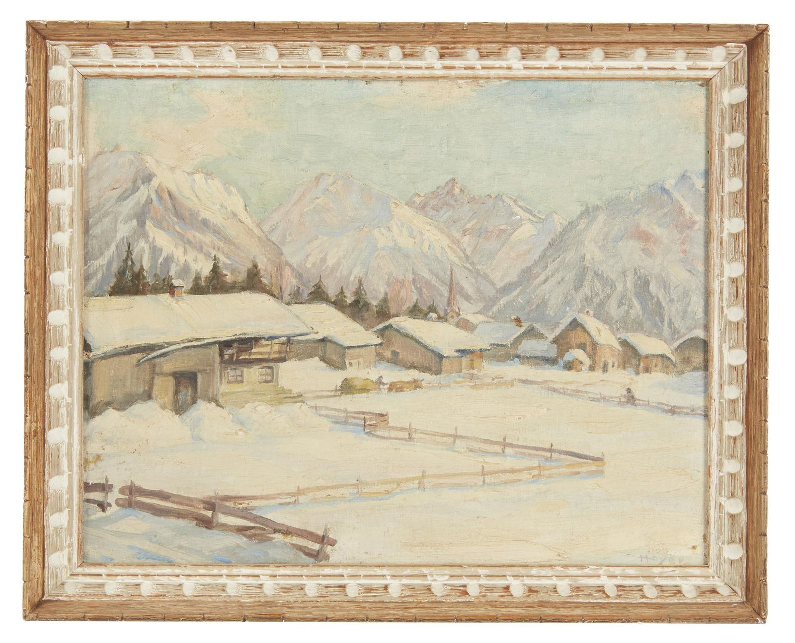 David Lynch | Hoyer Signed Winter Landscape Painting: An original oil on board winter landscape painting, signed to the lower right, Hoyer. An original oil on board winter landscape painting, signed to the lower right, Hoyer. PROVENANCE From The Estate o