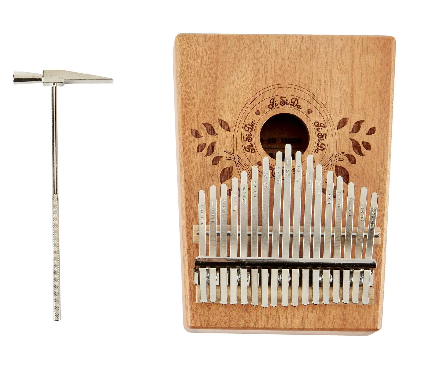 David Lynch | Hardwood Music Tongue Drum with Mallet with Kalimba in Box: A 10-key tongue drum made by Michael Thiele of Hardwood Music out of mahogany and Padauk woods. 10 keys in Eb. Includes mallet. Paired with a like-new Kalimba in its original box with Lynch crest coas