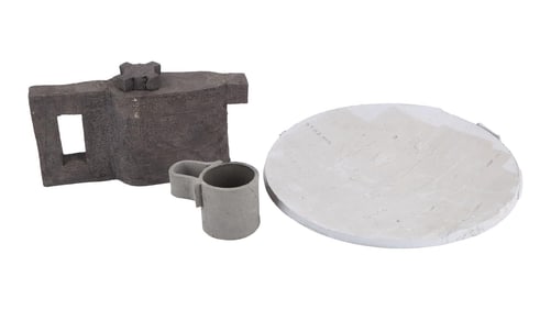David Lynch | Concrete Tea Pot, Cup, and Platter by FCK Tableware