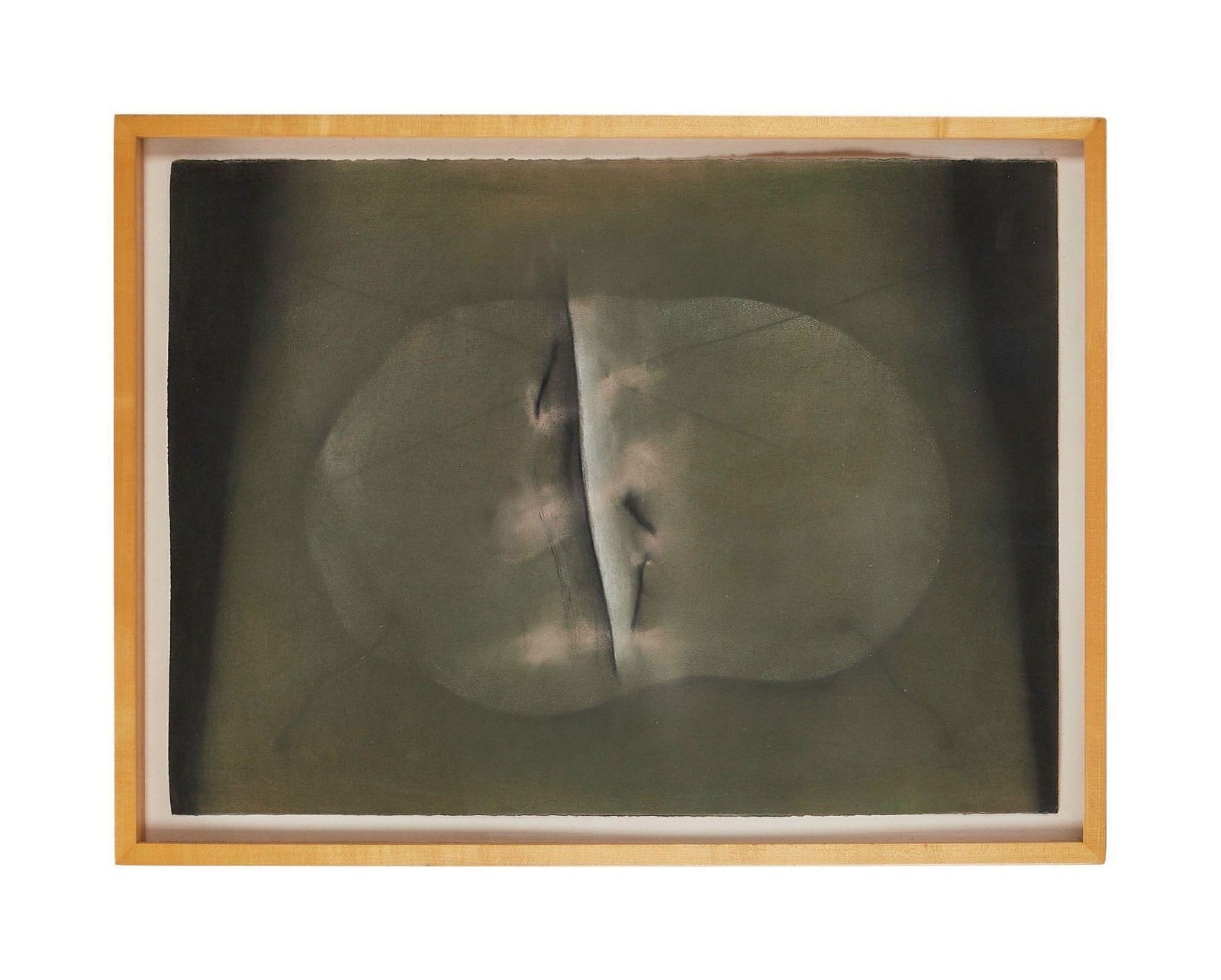 David Lynch | Original Abstract Artwork, Dark: An original abstract artwork from the late 1980s / early 1990s by legendary filmmaker and artist, David Lynch. Realized in graphite, charcoal, and watercolor on thick, textured paper with frayed edges