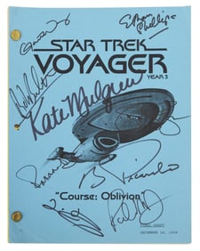 Star Trek: Voyager | Captain Kathryn Janeway (Kate Mulgrew) Annotated "Course: Oblivion" Cast-Signed