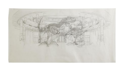 Jurassic Park | Tom Cranham Visitor's Center Lobby Concept Drawings and Sepia Print
