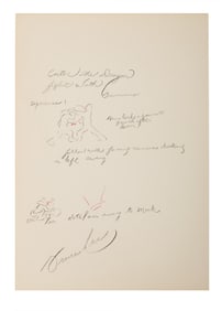 Bruce Lee | Signed Hand-Drawn "Enter the Dragon - Fight with Sammo" Choreography Note