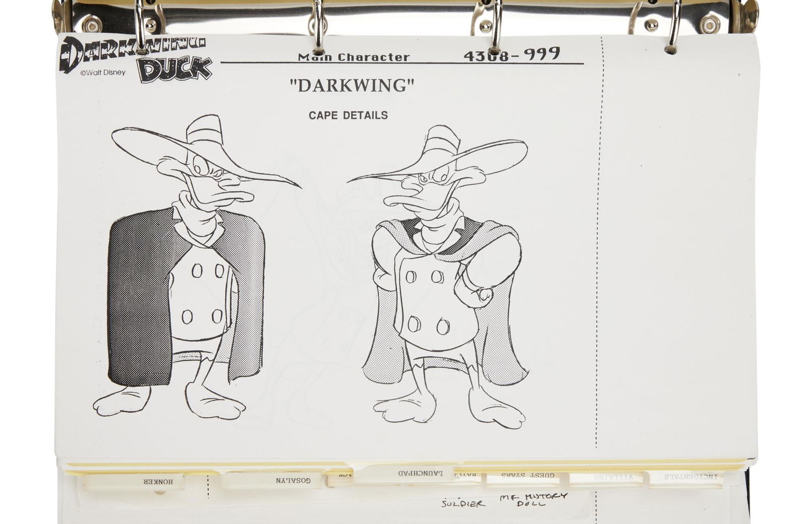 Darkwing Duck Production Tapes With Producer's Model Sheets Binder