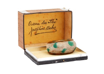 Josephine Baker | Art Deco Albert Flamand "Oiseau des Iles" Bakelite and Feather Cuff Bracelet,