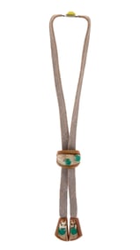 Josephine Baker | Art Deco Albert Flamand "Oiuseau des Iles" Bakelite and Feather Bolo Necklace,
