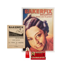 Josephine Baker | Bakerfix Products and Sample Display Box with Vintage Magazine Ad