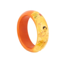Josephine Baker | Art Deco Carved Bakelite Bracelet, Possibly Albert Flamand, Circa 1930s
