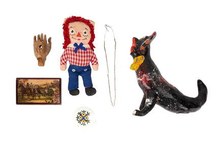 Dennis Hopper | Circa 1970s Random Items: A group of six pieces; all found in Hopper&#39;s famous &#39;Mabel Dodge Luhan&#39; house in Taos, New Mexico after he moved back to Los Angeles, and all broken or partial including: a small Raggedy A