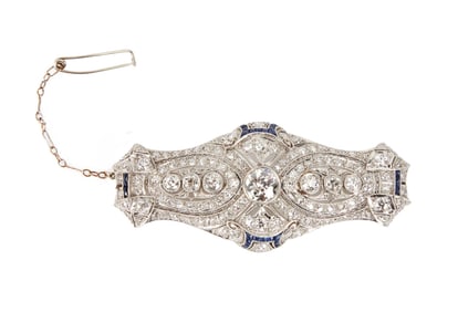 June O'Dea Gomez | 18k Gold and Diamond Art Deco Style Brooch Gifted By Claire Ruth